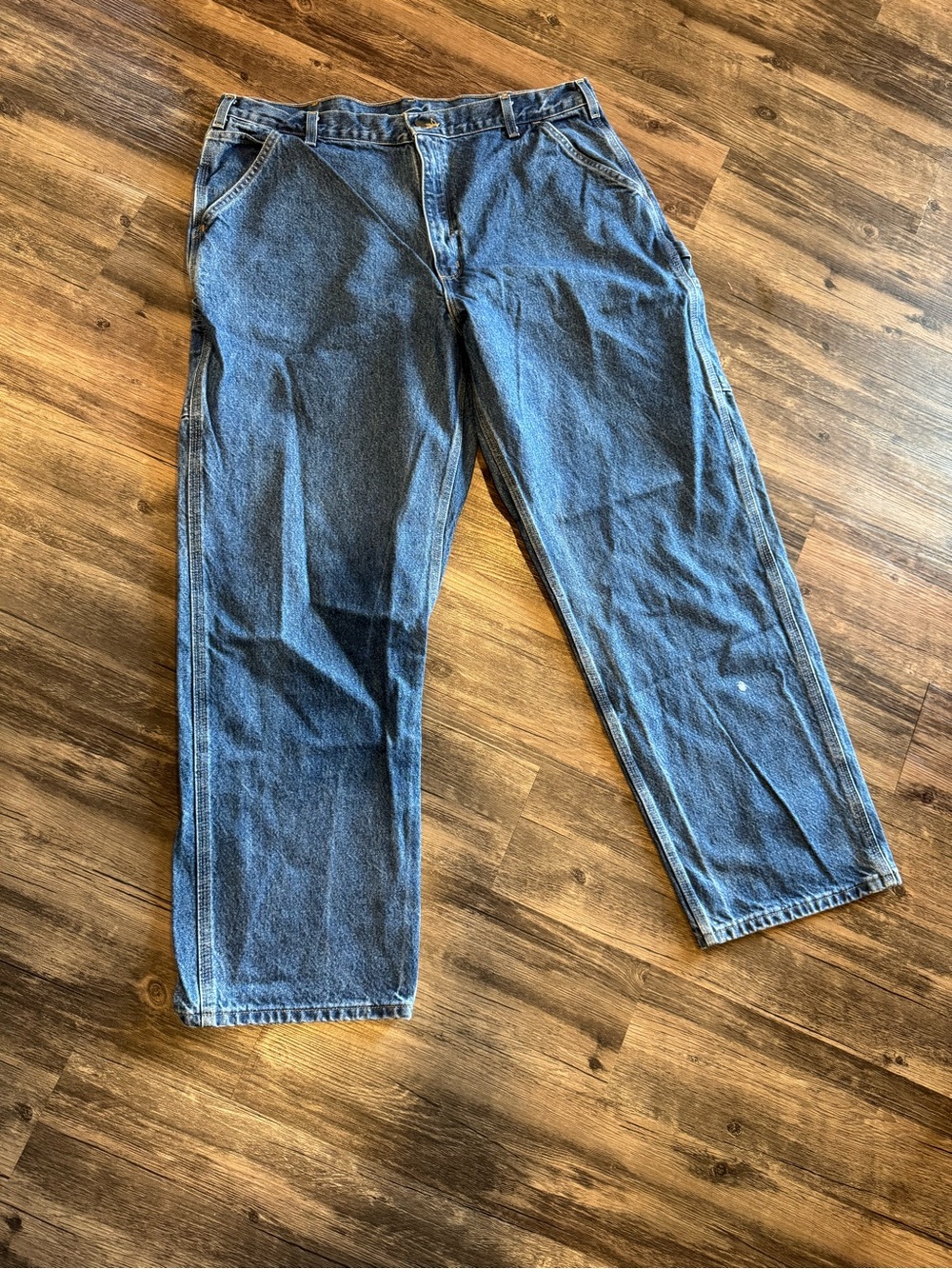 Vintage Carhartt Jeans Mens 42x32 Blue Denim B237 DST Carpenter Dungarees